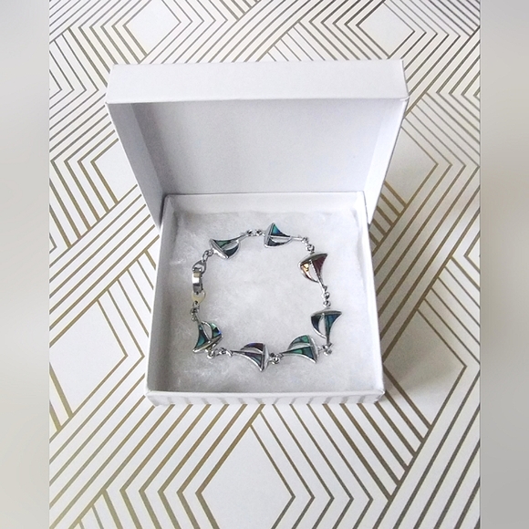 Abalone Shell Nautical Sailboat Bracelet - Picture 2 of 7